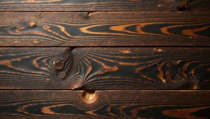 Dark brown plywood, knotty wood, distressed finish, aged, texture