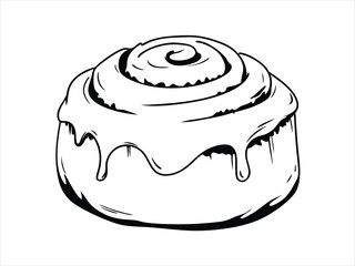 Vintage sketch of food icons including bread, pizza, and burger illustrations