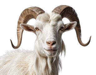 Fototapeta premium close up of a mountain goat isolated Transparent Background, png