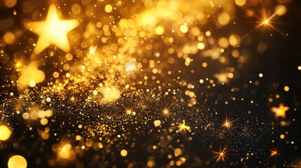 Gold Star Confetti Background