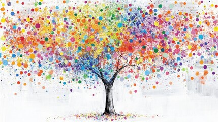 Vibrant Rainbow Tree: A Burst of Color and Joy