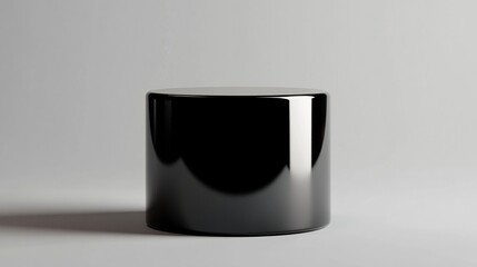 Black cylindrical pedestal on white background.