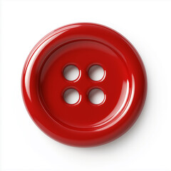 Fototapeta premium red sewing button, Isolated on white Background.