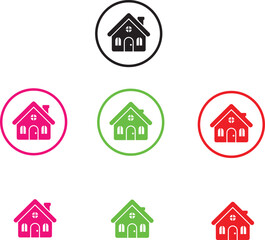 Home icon vector is available in black and white and also in color