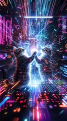 Fototapeta premium Cat Hologram Chaos