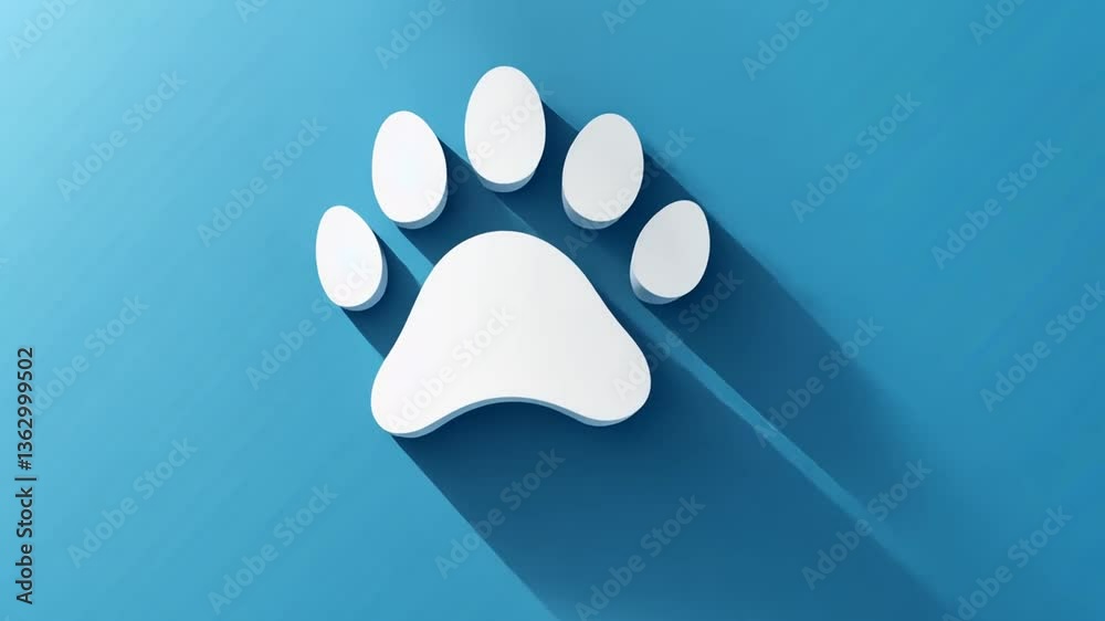 Poster paw print icon design for animal-related applications and websites generative ai