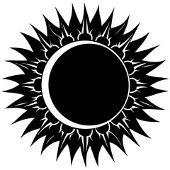 Solar Eclipse Silhouette Vector
