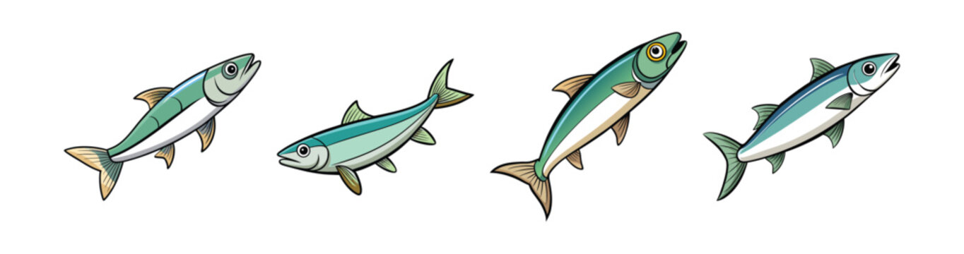 Set of Capelin Fish With Stunning Realistic Coloration