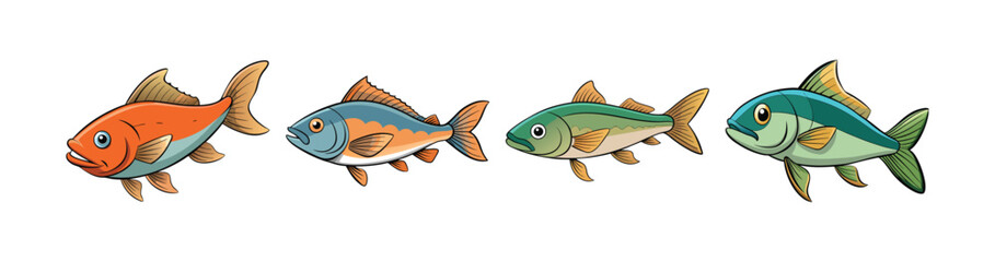 Set of Stunning Galjoen in Vibrant Underwater Art