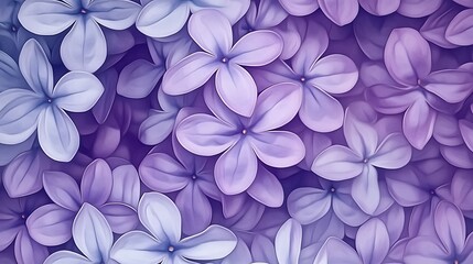 Lavender Floral Digital Painting: A Close-Up of Delicate Blooms AI Generated