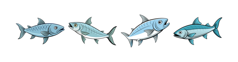 Set of Stunning Tarpon Fish Illustration with Unique Characteristics