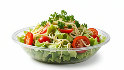 Vibrant Fresh Caesar Salad in To-Go Container for Healthy Fast Food
