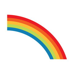 Simple rainbow with vibrant curved bands. Vector