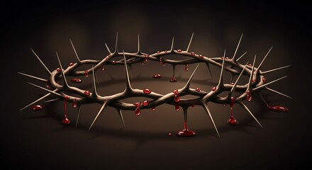 Crown of Thorns Dripping with Blood, Depicting Suffering