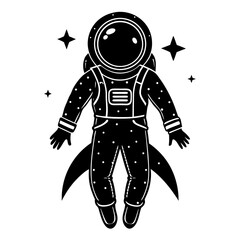 Space Astronaut Silhouette Vector
