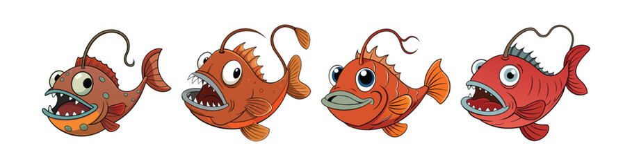 Set of  Realistic Wigglerfish Stunning Aquatic Design