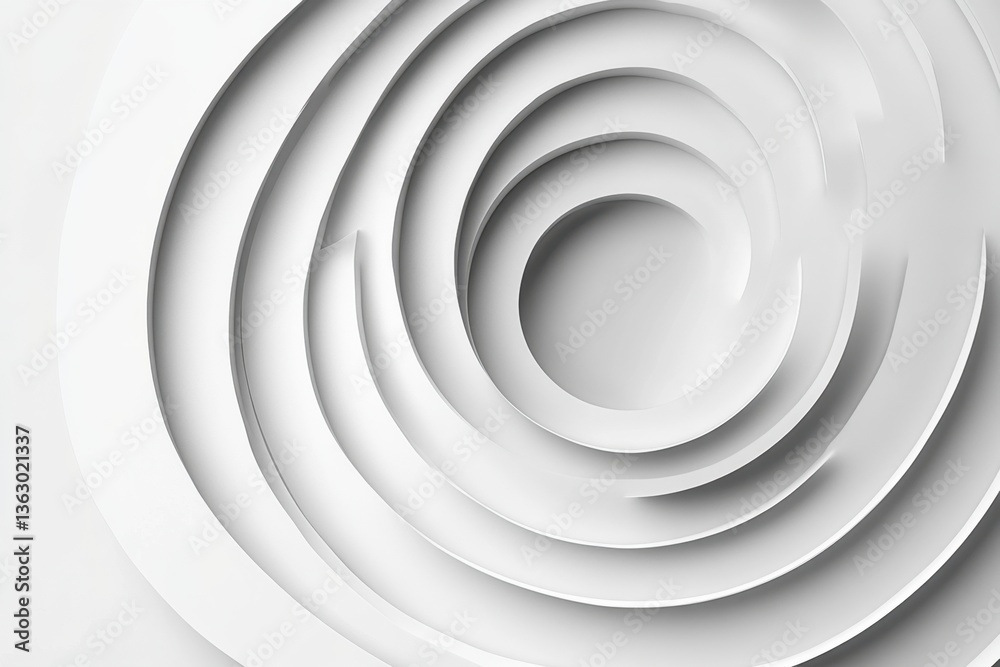Poster abstract white concentric circles creating a mesmerizing pattern of depth and dimension elegant smoo