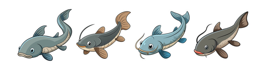 Set of Dynamic Wobbler Catfish Colorful Artwork