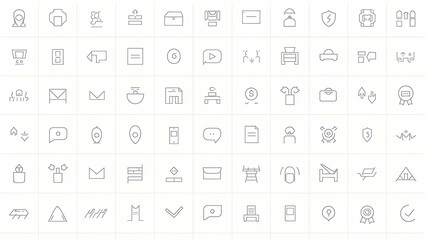 Modern Tile Patterns with Local Icons on White Background for Branding