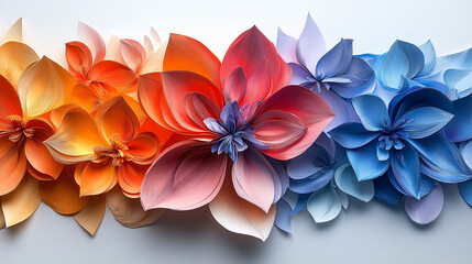 A vibrant and dynamic paper art creation, bursting with a spectrum of colors. This striking artwork features layers of vividly colored paper, intricately folded, cut, and arranged to form a lively