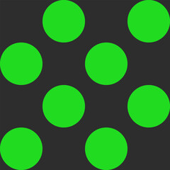 Seamless black and green polka dot pattern. Round circles in modern style. Geometric abstract vector design for print on textile. Minimalistic retro concept
