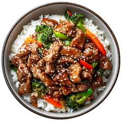 Beef Broccoli Rice Bowl Recipe transparent background