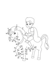 Brave Knight Prince on a Magical Horse – Coloring Page