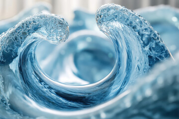 Blue wave crashing on rocky shore, capturing the moment of impact with splashing droplets and rugged texture of the rocks in crisp detail.
