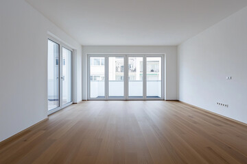 Obraz premium Interior of empty spacious living room with white walls 