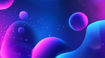 Fototapeta premium Abstract neon fluid shapes cosmic background