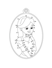 Adorable Princess Puzzle Solution - (Solved) outlined isolated on a white background