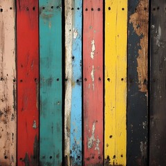 old grungy, colorful wooden background AI generative