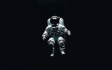 Fototapeta premium Astronaut in space suit, adrift in darkness
