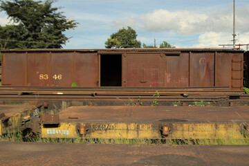 freight train on railway station