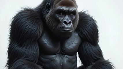 Fototapeta premium Gorilla portrait zoo exhibit animal photography indoor environment close-up view wildlife conservation message