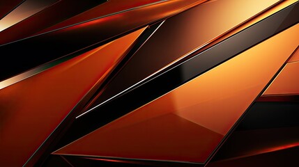 An abstract and geometric design of reflective orange surfaces