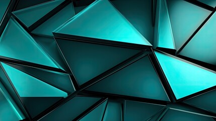 Teal triangles arranged creating a modern geometric abstract design