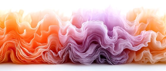 A vibrant abstract composition depicting waves of colorful flowing fabric