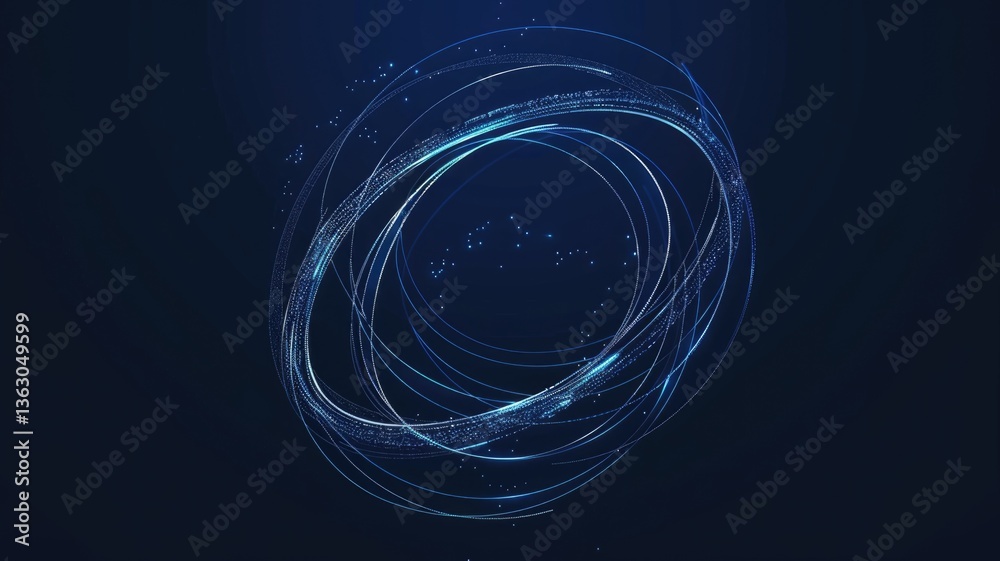 Poster glowing blue digital globe with connecting lines. abstract artwork of circle shape with glowing line