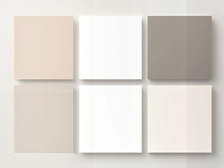 Minimalistic square canvas mockup with neutral colors on a light background and a copy space concept
