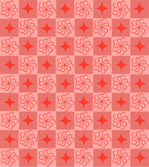Retro Floral Tile Design for Prints and Backgrounds