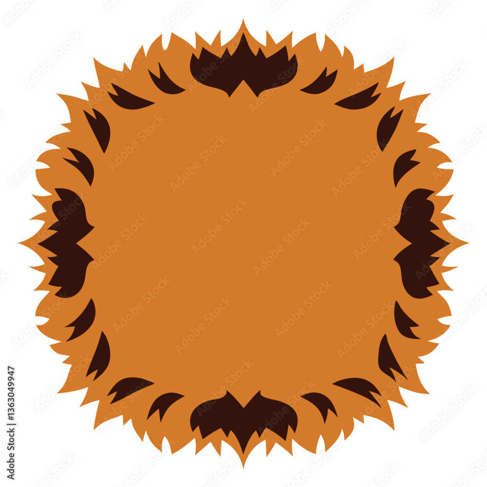 Wall mural a unique and abstract logo frame border design with an orange and brown color scheme, the intricate 
