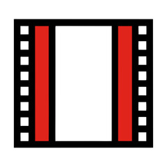 Obraz premium Film Strip Icon: A stylized film strip icon, showcasing the essence of cinema and visual storytelling in a concise and impactful visual representation.