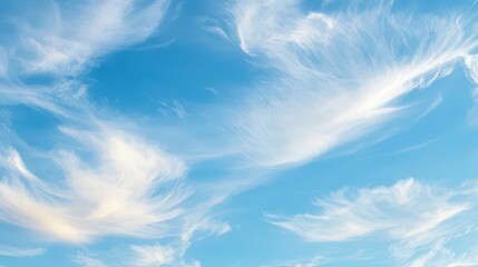 Pale blue sky with gentle cloud wisps evokes a sense of openness, perfect for showcasing thoughtful words in a minimal design.