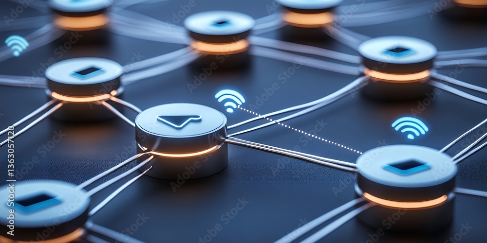 Poster advanced network technology wireless connection global network data servers