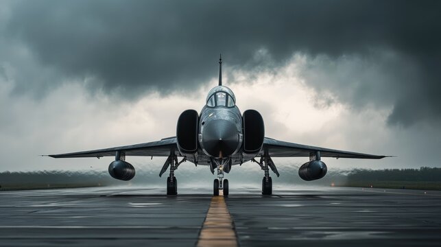 F-4 Phantom II Aircraft: Iconic Military Plane Soaring in Grey Skies