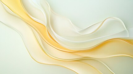 Obraz premium Fluid Gold and Ivory Abstract Digital Painting AI Generated