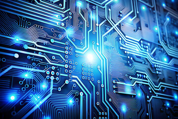 Fototapeta premium high tech circuit board isolated on white background PNG, AI GENERATED