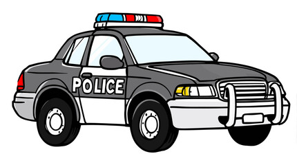 Police Car Cartoon Toy No Background Vector