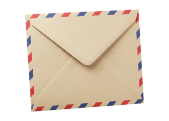 old envelope with red and blue stripes